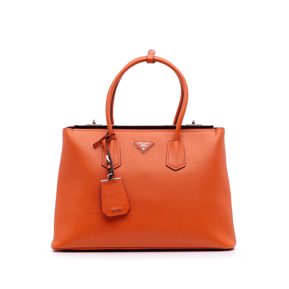Pre-Loved Prada Saffiano Cuir Turnlock Twin Satchel - Picture 1 of 12
